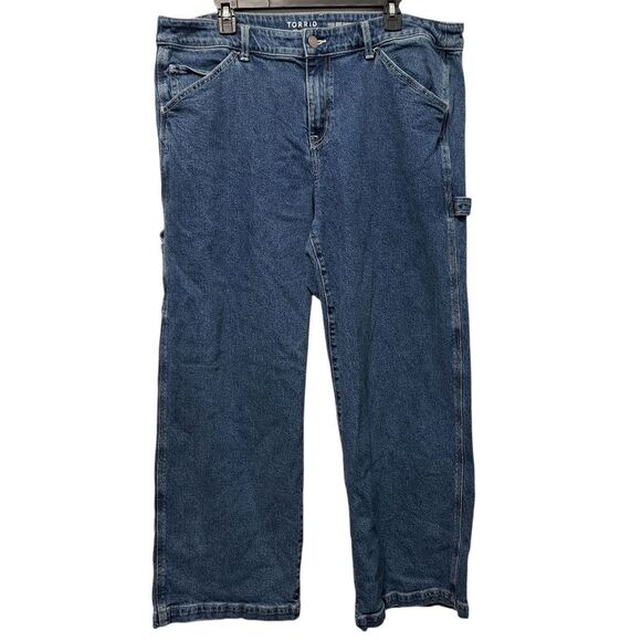 Torrid High Rise Carpenter Classic Denim Feel The Fit Plus Size 18R Coal Mine - Picture 3 of 13